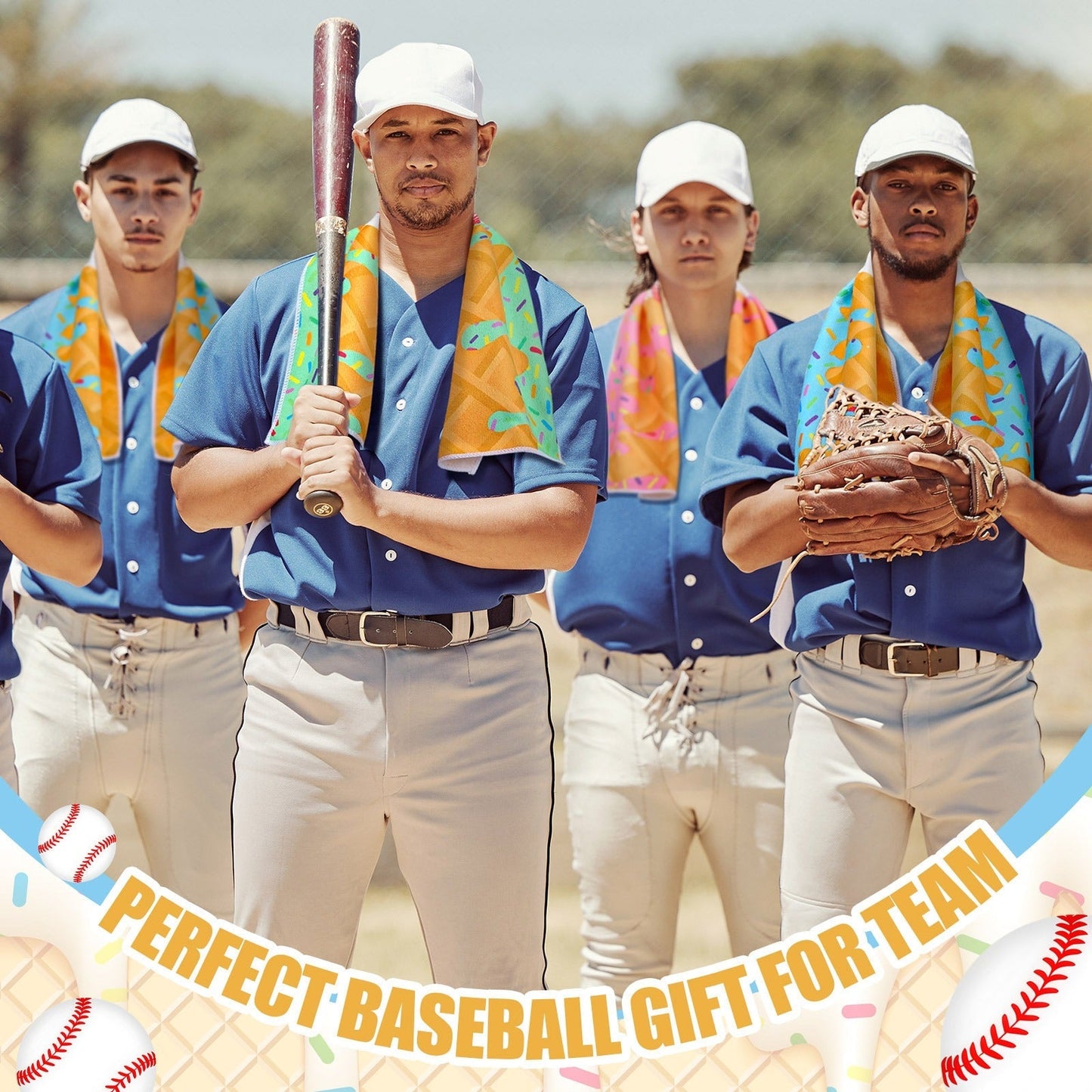 Sports Ice Towels 24-Pack – 30”×9” Mini Microfiber Cooling Towel for Baseball, Softball, Golf, Football, Yoga & Running
