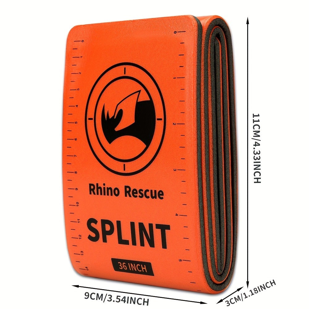 Foldable Emergency Splint 36 x 4.3 Inch – Reusable Aluminum Alloy Closed-Cell Foam Splint for Trauma, Outdoor First Aid