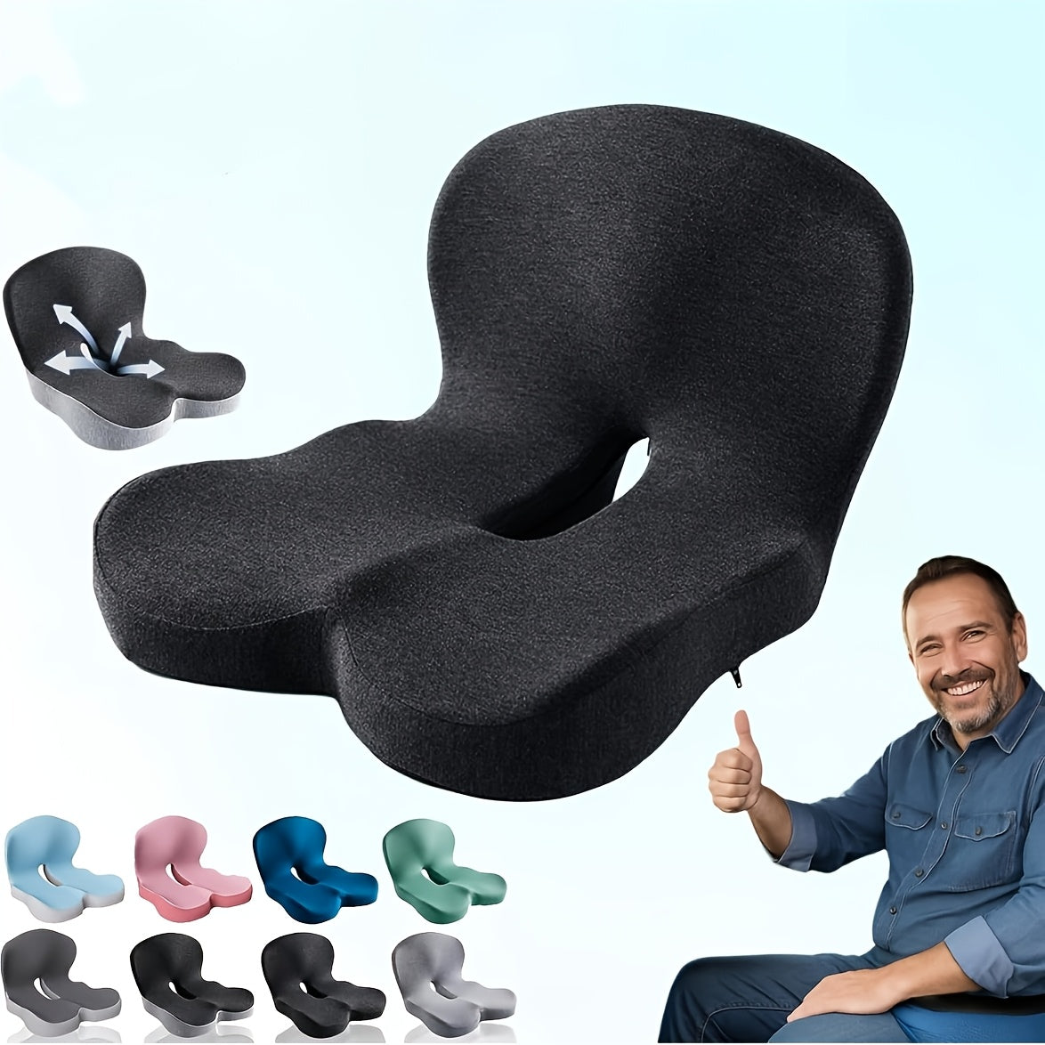 Wide One-Piece L-Shaped Seat Cushion with Integrated Back, Zippered Cover and Three Color Options