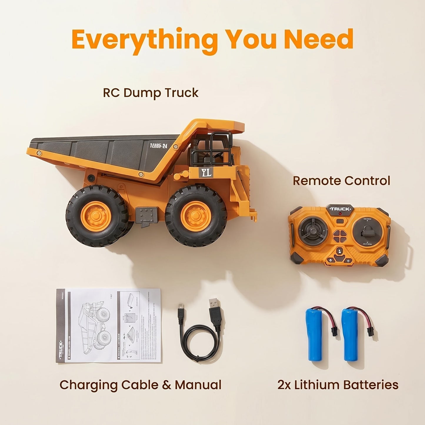 RC Excavator 1:20 Scale 2.4G 11CH, Alloy Remote Control Construction Toy with 680° Rotation & Working Arm