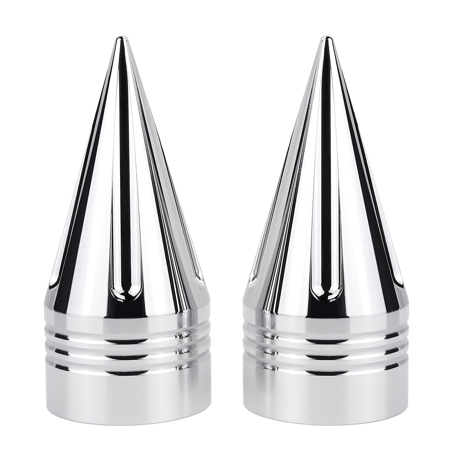 CNC Spike Motorcycle Front Axle Nut Covers Caps 3.6" – Fits Harley Touring Street Glide Road King Electra Glide Tri Glide 2008-Later