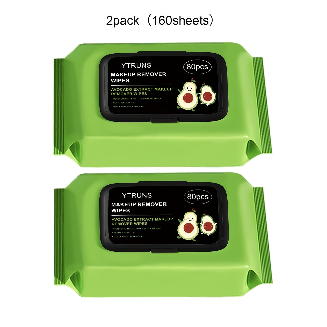 Makeup Remover Wipes Avocado Squalane Deep Cleansing Disposable Face Wipes 80 Sheets Pack for Bath Time, Home Spa and Personal Care