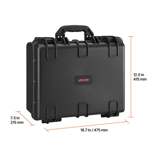 Hard Gun Case with Modular XPE Foam Interior – Heavy Duty Pistol Storage Box with Metal Hinges, 4 Lock Holes & Pressure Valve
