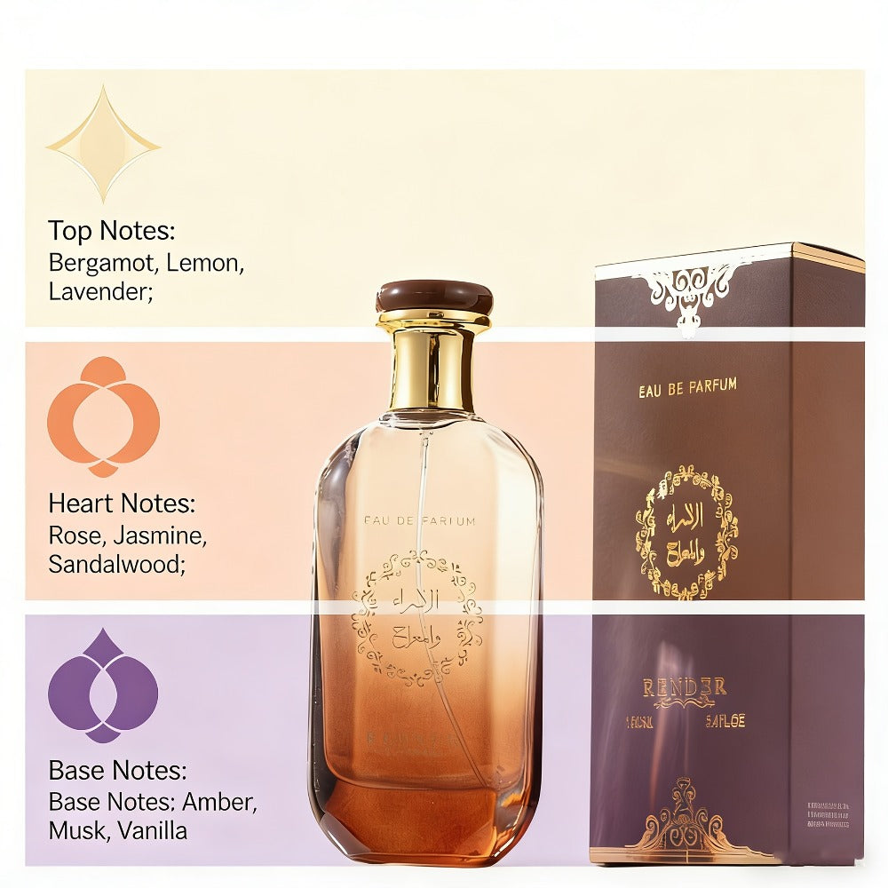 Cologne Spray for Men Desert Knight 3.04 oz with Amber Glass Bottle and Brown Presentation Box