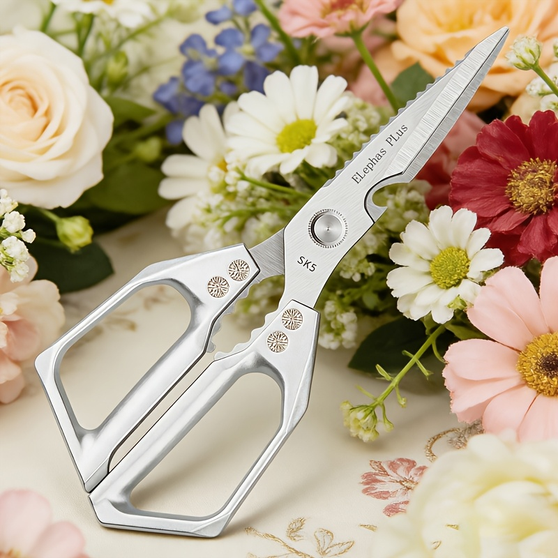 Floral and Light Plant-Trimming Scissors, 10.58 Inches with Open-Loop Metal Handles in One- or Two-Piece Options