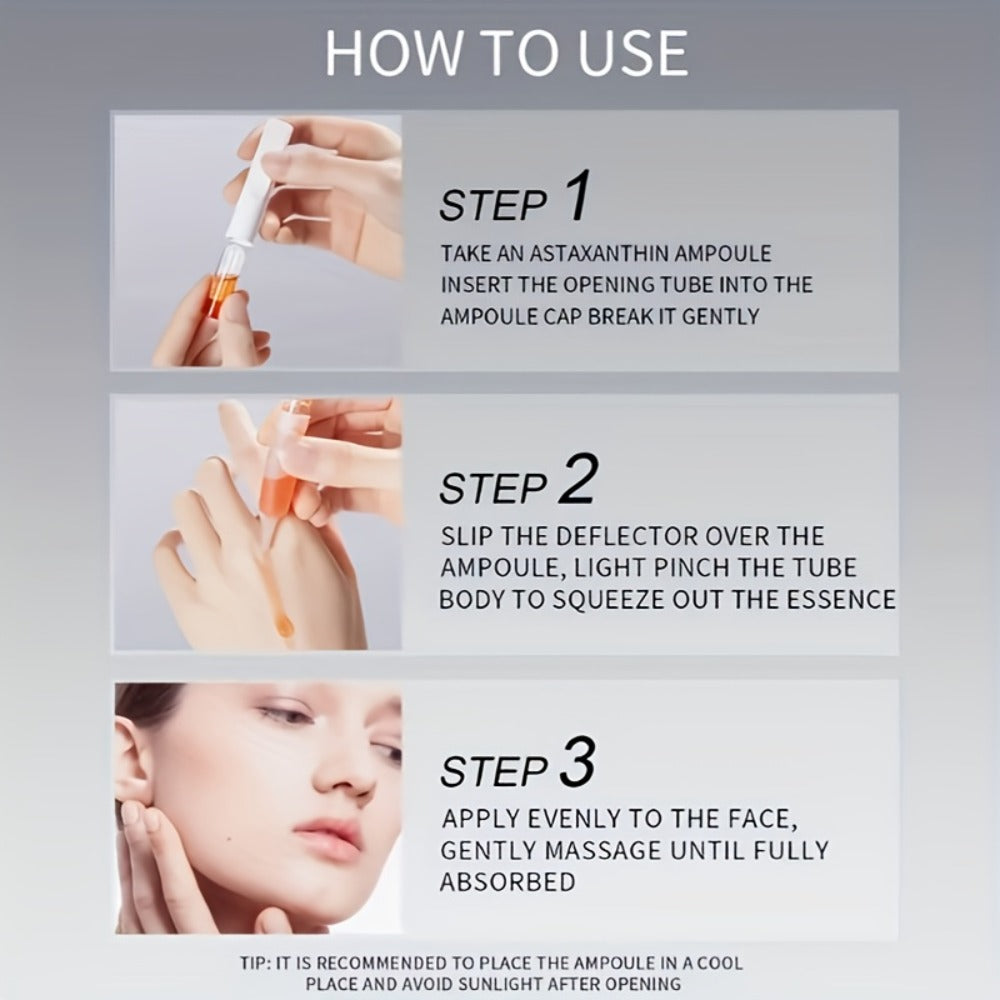 Face Serum Mercilen Astaxanthin Ampoule Set with 28 Individually Packed 2ml Essence Portions