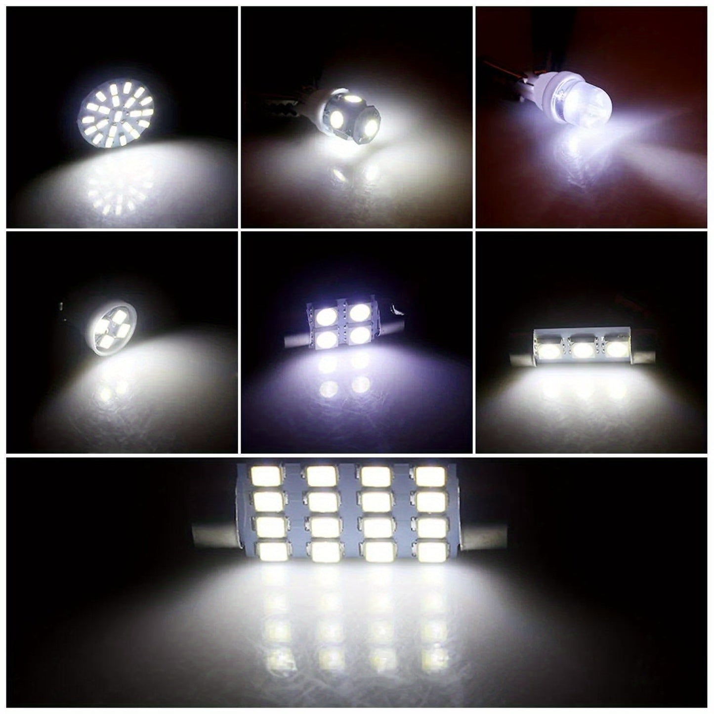 Car LED Interior Light Bulb Kit 56PCS 12V T10 Universal Fit | Map Dome Reading License Plate Luggage Compartment LED Replacement Bulbs