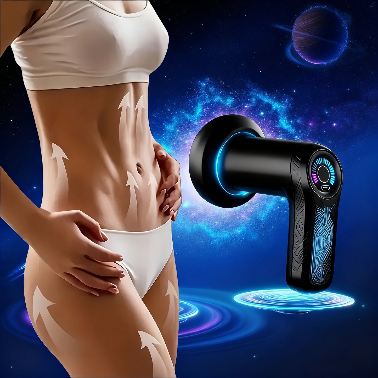 Body Sculpting Massager, Handheld Vibration Body Shaper with 5 Interchangeable Massage Heads