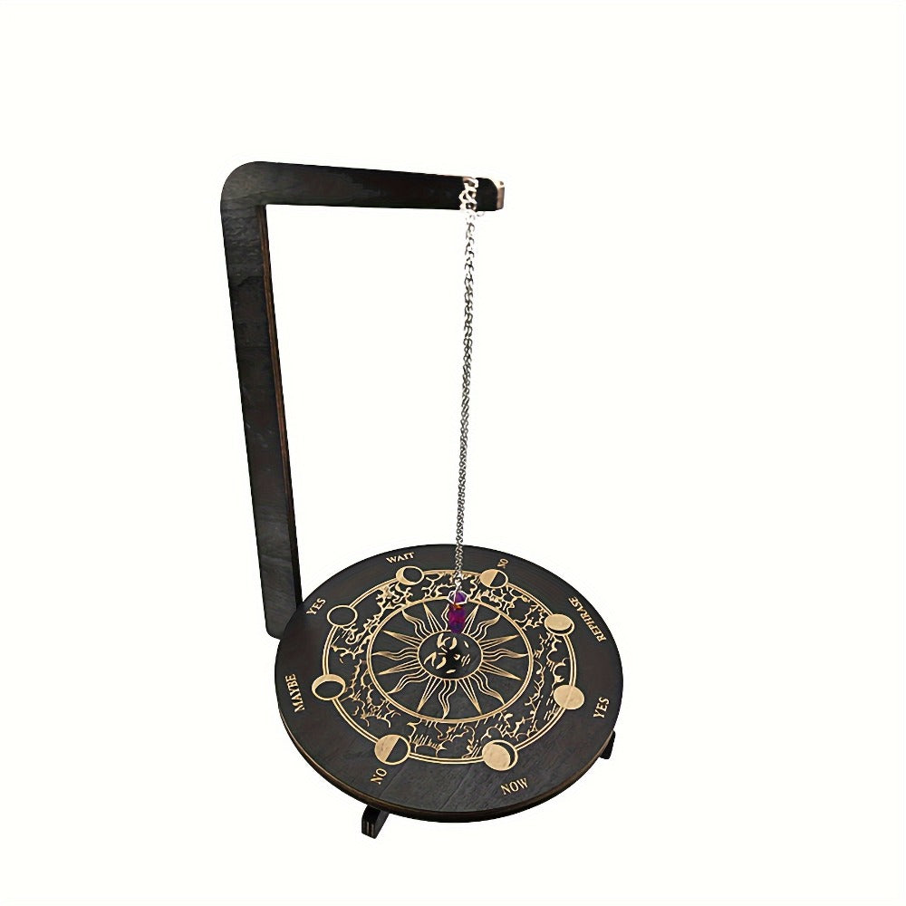 Wooden Pendulum Stand for Divination, Crystal Display Holder, Witchcraft Altar Decor for Entryways, Bedrooms and Living Spaces