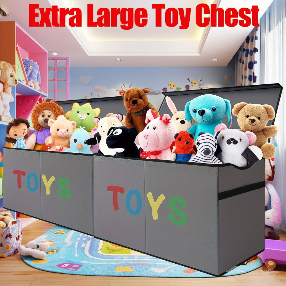 Collapsible Storage Box with Lids and Adjustable Dividers – 64 Gallon Extra Large Foldable Storage Bin Chest Organizer for Bedroom Closet