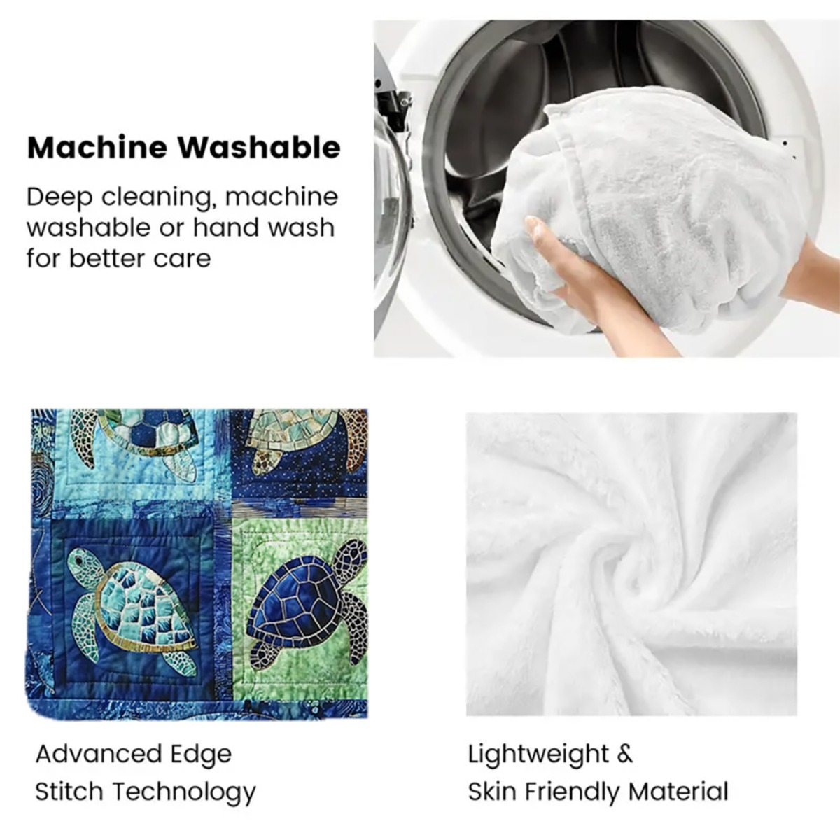 1pc Underwater Turtle Splicing Pattern Blanket- Home Furnishings Bedding Throw for Sofa Bed for Sofas, Beds and Everyday Home Comfort
