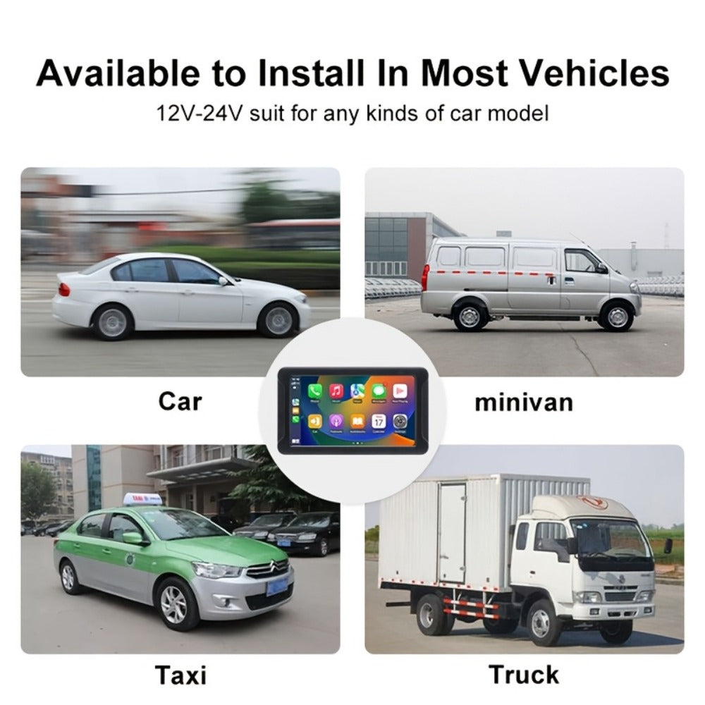 Portable Car GPS Navigation 8" – Wireless CarPlay & Android Auto, HD Touchscreen, Magnetic Mount, Mirror Link, FM Radio, AUX/USB/TF