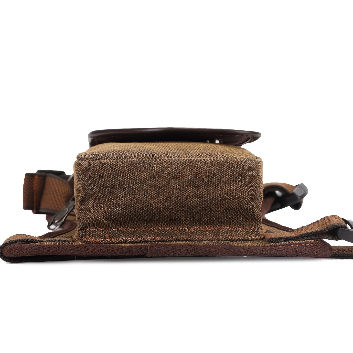 Sling Bag Vintage Brown Canvas Design with Adjustable Strap for Chest, Waist, Shoulder or Leg Carry
