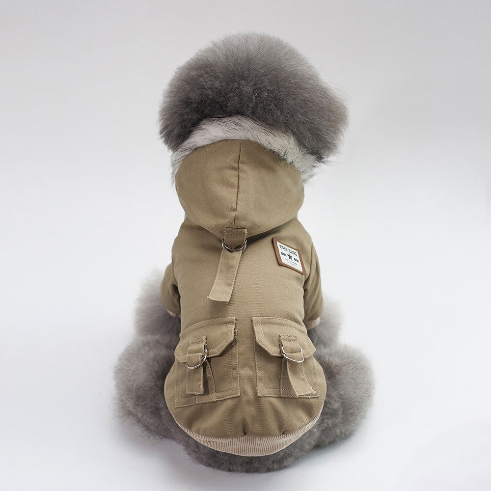 Dog Vest Coat Two-Leg Autumn Winter Lined Warm Pet Clothes for Small Medium Dogs, Sleeveless Back Coverage Dog Jacket for Cold Weather