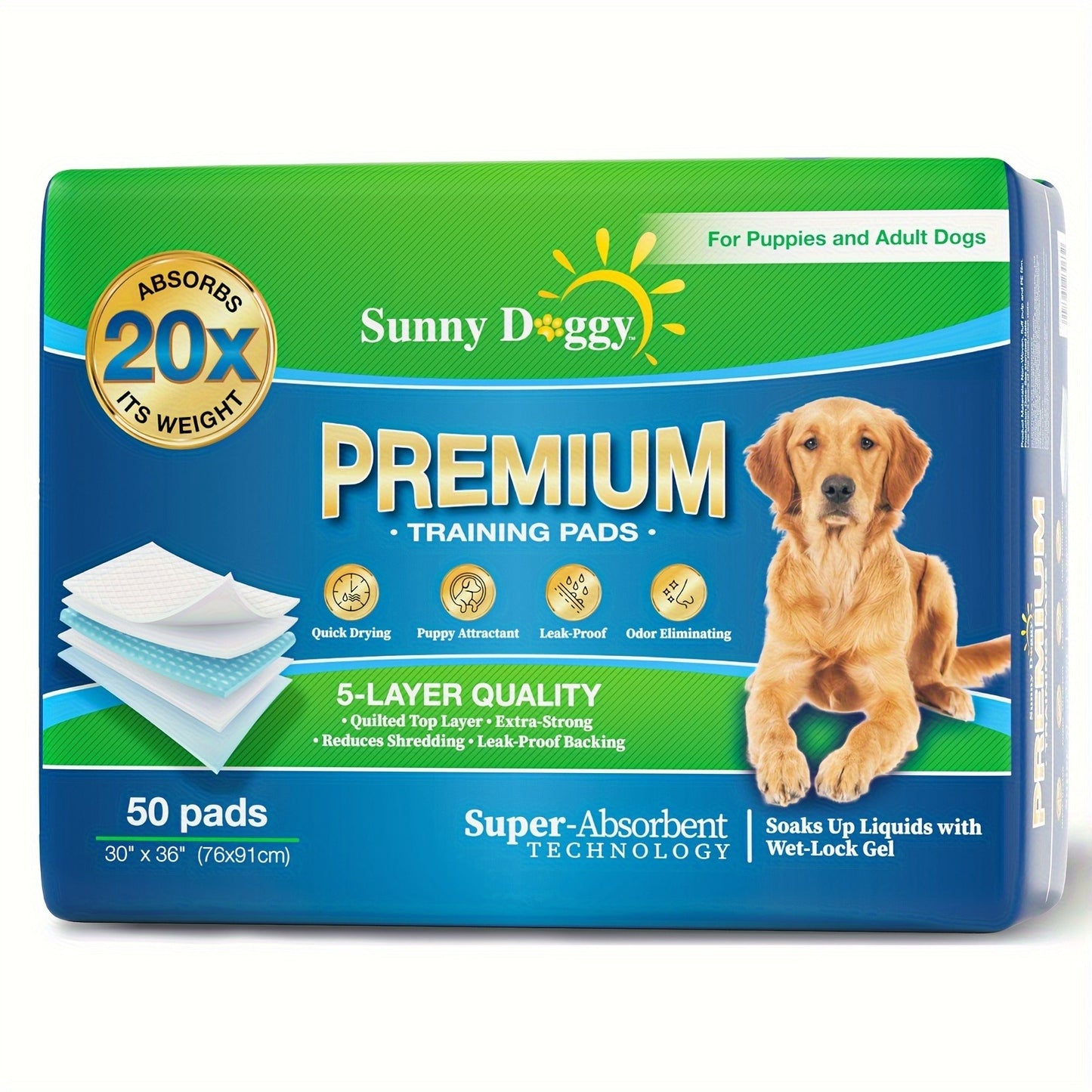 Potty Pads for Puppies Large – Disposable Pee Pads with Odor Control, Leak-Proof & Super Absorbent – Puppy Potty Pads for Housebreaking