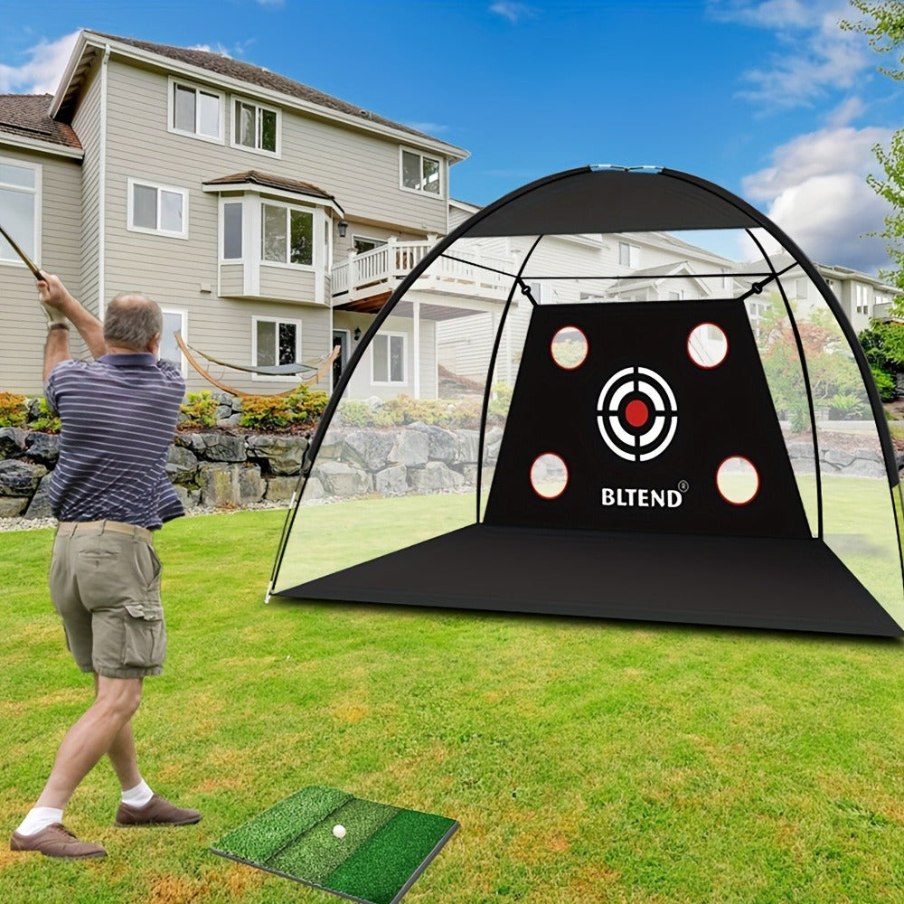 Golf Practice Net 10x7ft with Hitting Mat, Portable Golf Chipping Net for Backyard Indoor Outdoor Use, Golf Training Net for Driving