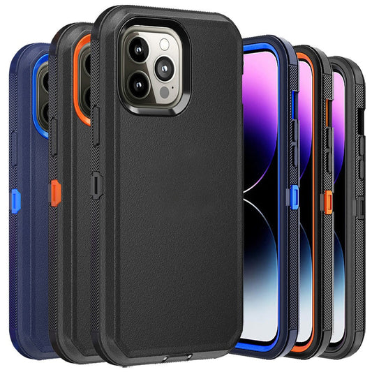 Phone Case Dual-Layer TPU and PC layered Armor with rear ring layout for iPhone 14 with Model-Specific Cutouts and Color Choices