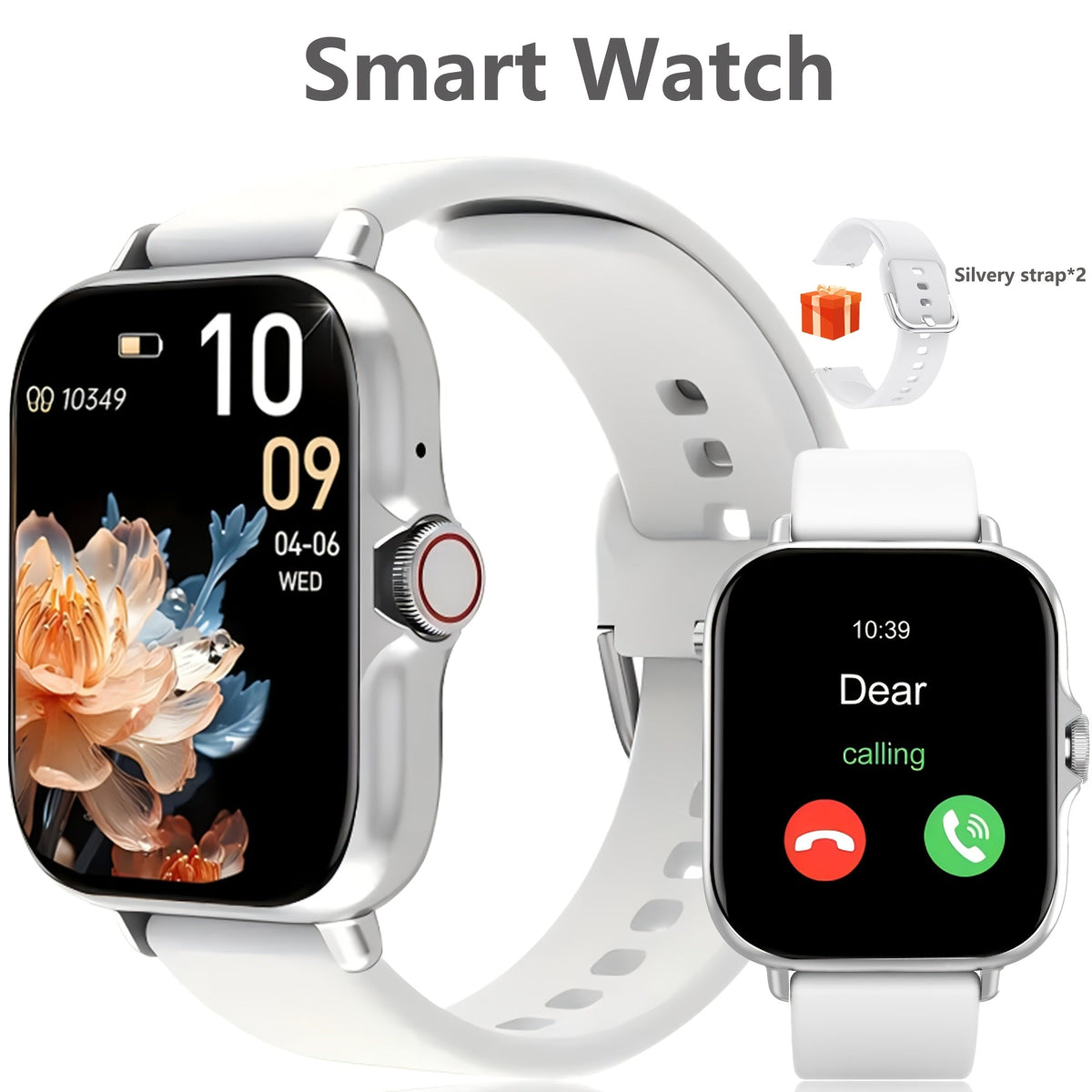 Smartwatch with Bluetooth Calling 1.91" AMOLED HD Touch Screen, Voice Assistant, Music Playback, Built-in Mic & Speaker, Multi-Sport