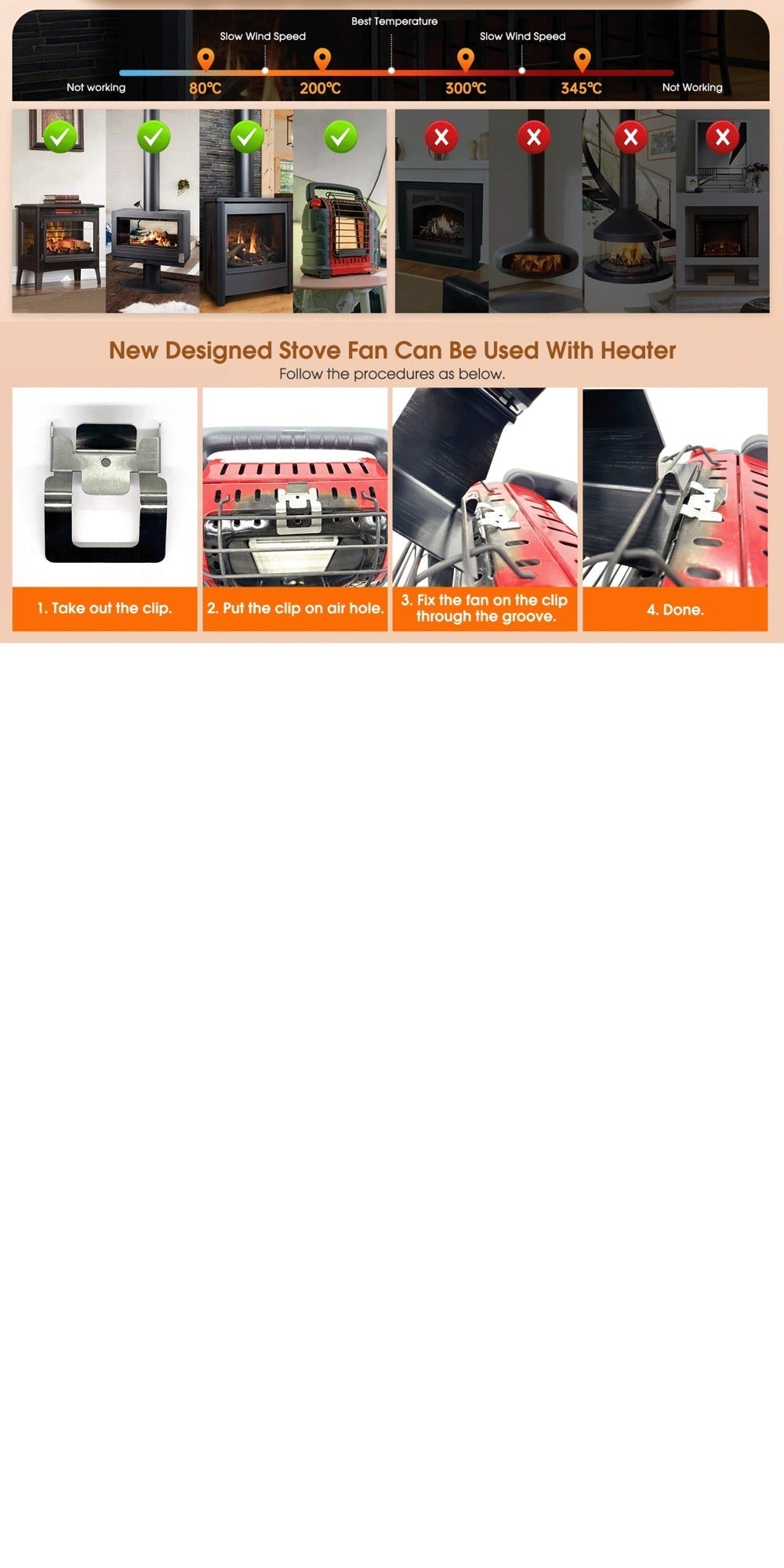 Wood Stove Fan 8-Blade Dual Motor Fireplace Fan Heat Powered for Wood Log Burner Stove for Entryways, Bedrooms and Living Spaces