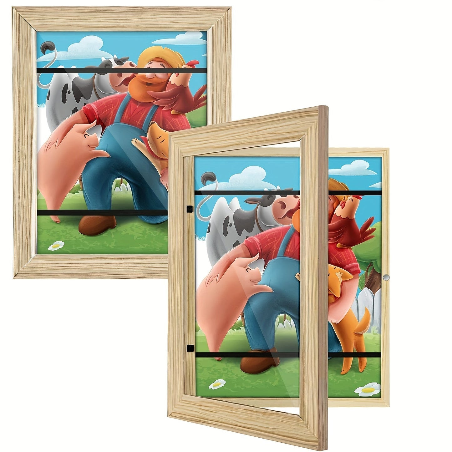 Kids Artwork Frames Front Opening Changeable 8.5x11 Inch Children Art Display Picture Frame for Drawing Crafts Photos Holds 130 Pieces Wood