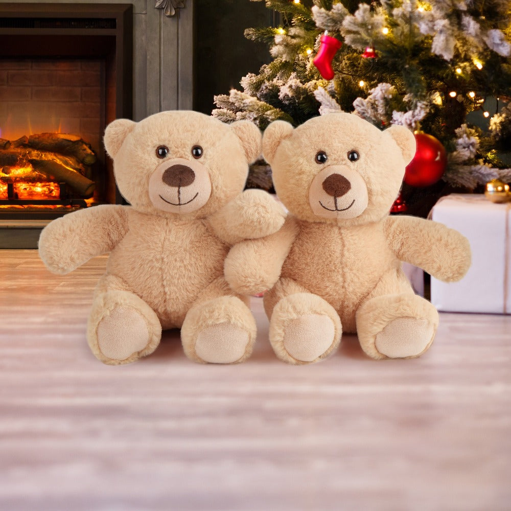 Teddy Bear Bulk Set 5 Pack 8 Inch Small Brown Plush Stuffed Animals with Safe Lock-Washer for Parties, Celebrations and Guest Favors
