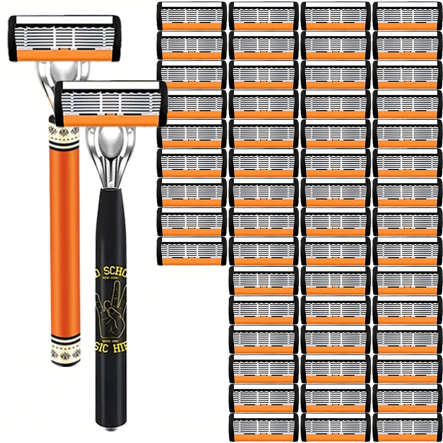 Double Edge Safety Razor Set for Men with 2 Handles & Stainless Steel Replacement Blades – Barber-Quality Close Shave Manual Shaving Kit