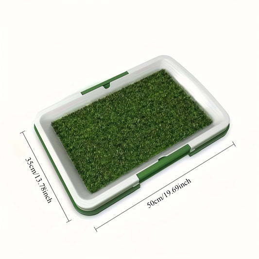 Artificial Grass Dog Potty Training Mat with Tray – Non-Slip Splash-Proof Indoor Puppy Toilet, Odor-Free 3-Layer Design