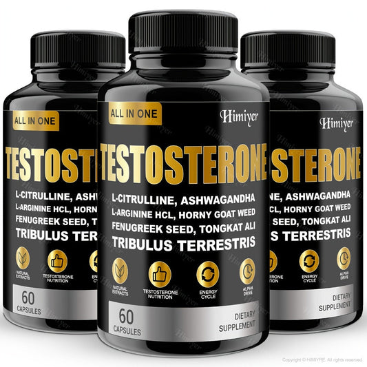 Tongkat Ali Testosterone Booster for Men with Tribulus, Fenugreek & L-Arginine - Plant-Based Natural Supplement for Strength
