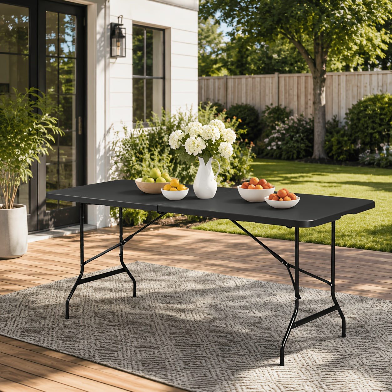 Folding Table shown in the Black 6FT option