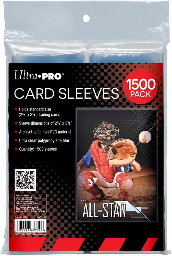 Trading Card Penny Sleeves 1500 Pack Standard Size 2.5x3.5 – Ultra Clear Protective Card Sleeves for Pokemon, Sports Cards, MTG, Yu-Gi-Oh
