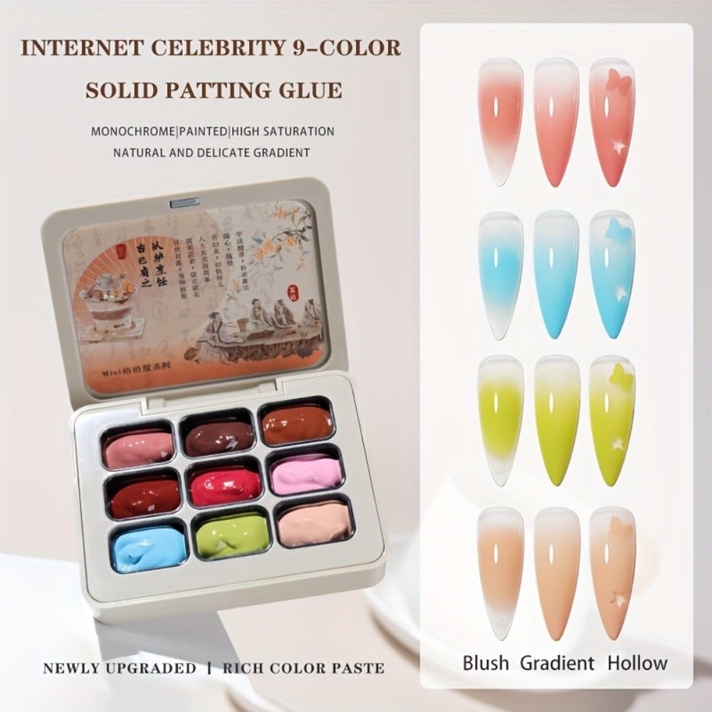 Gel Nail Polish Set 9 Colors Autumn Winter Gradient Collection, Firm Pat Glue Soak Off UV LED Gel Polish