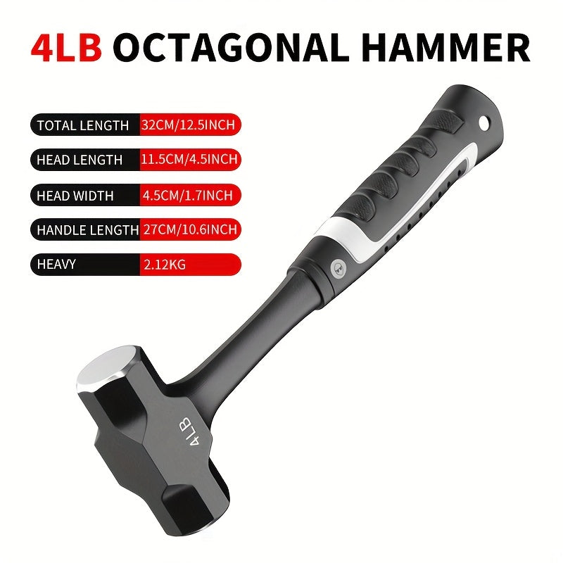 Octagonal Hammer 2/3/, Handle, Professional Masonry & Demolition Sledge Hammer for Stone, Concrete