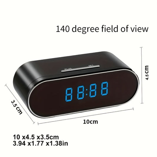 Security Camera 1080P Clock-Format Model with 64GB Card, Battery Power, Infrared Night Vision and Loop Recording