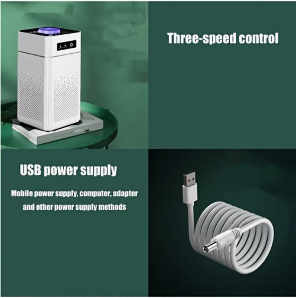 Air Purifier Two-Pack with HEPA Filters, Replacement Filters and USB Charging Cables for Two Spaces