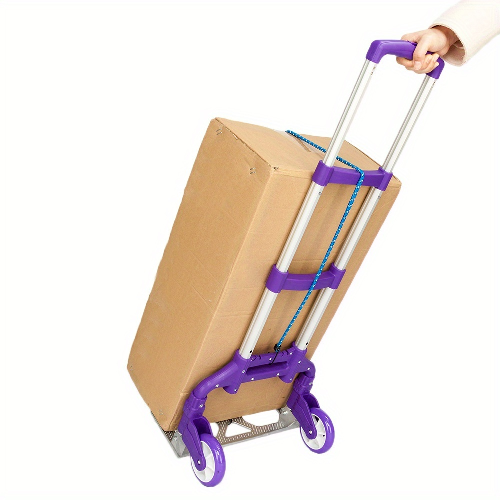 Compact Folding Aluminum Hand Truck with Telescoping Handle, 165 lb Load Label and Four Color Options