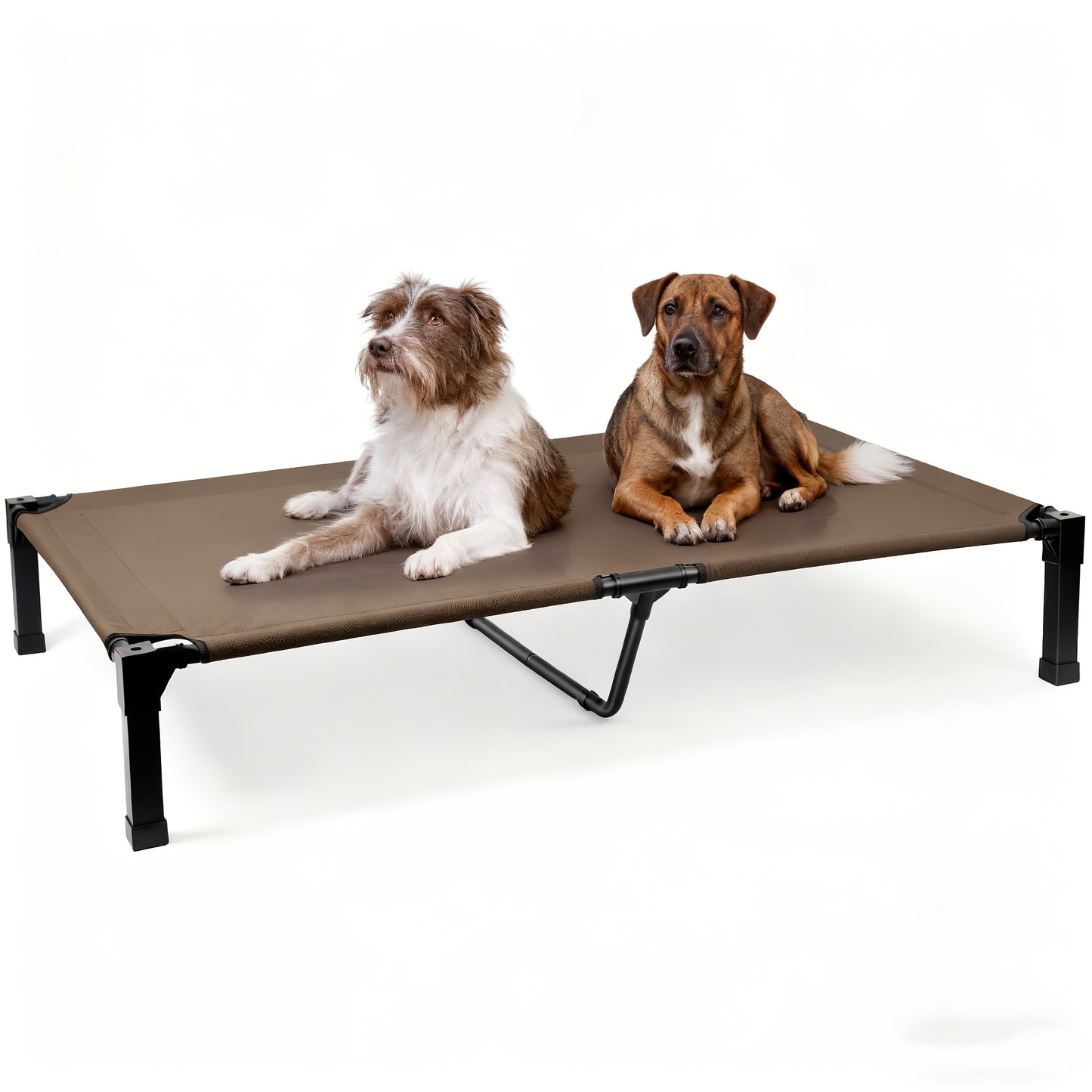 Elevated Dog Bed with Cooling Mesh & Metal Frame – Raised Dog Cot Bed with Washable Breathable Mesh, No-Slip Feet