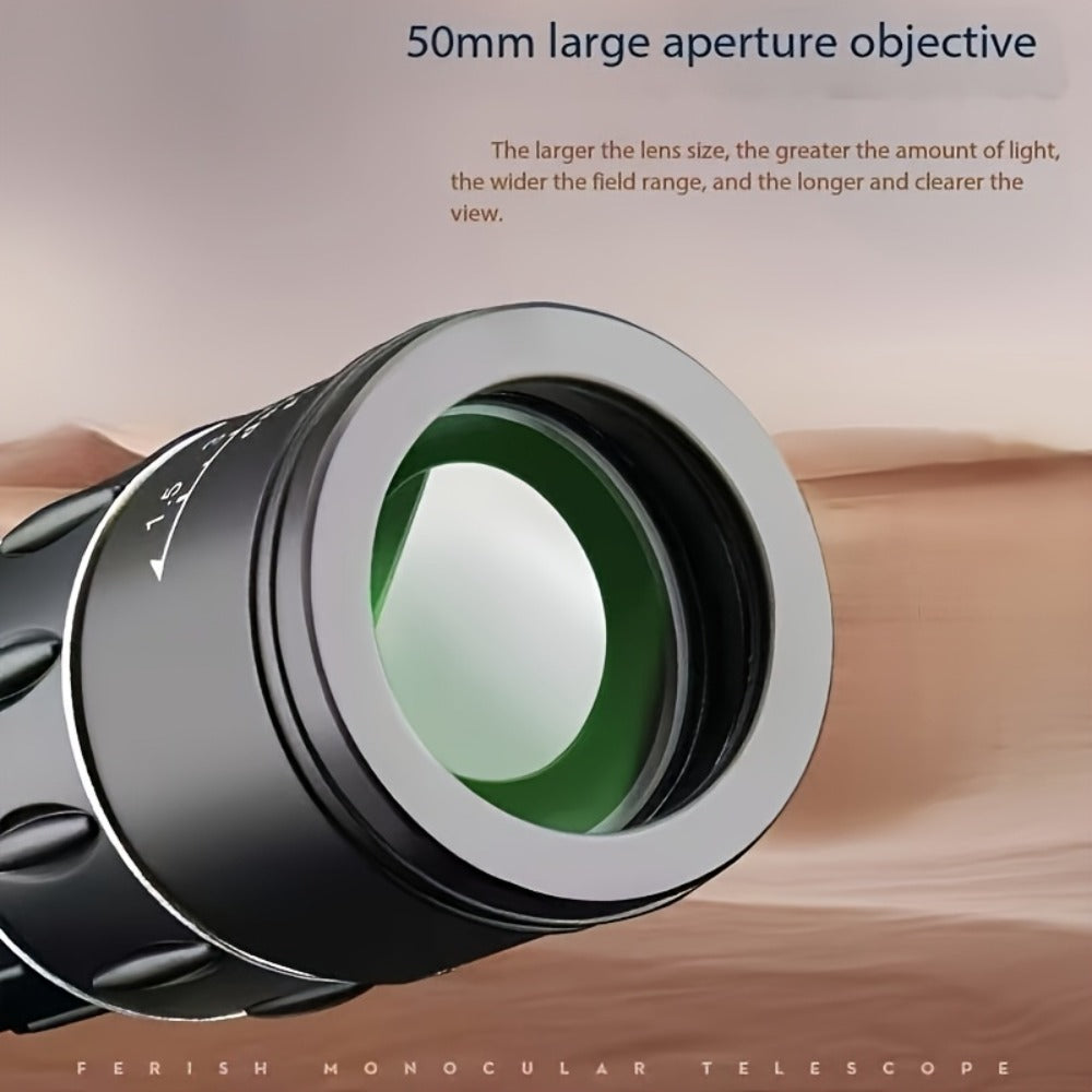 Monocular Telescope 10x50 High Power HD Compact Scope with Manual Focus for Adults Bird Watching Hiking Hunting Travel Outdoor Sightseeing