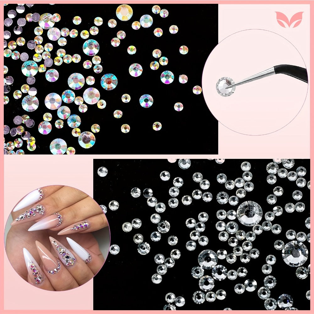 Complete Acrylic Nail Art Kit with Glitter – Pink Clear White Acrylic Powder 12 Color Glitter Powder Nail Liquid Clippers Full Tool Set
