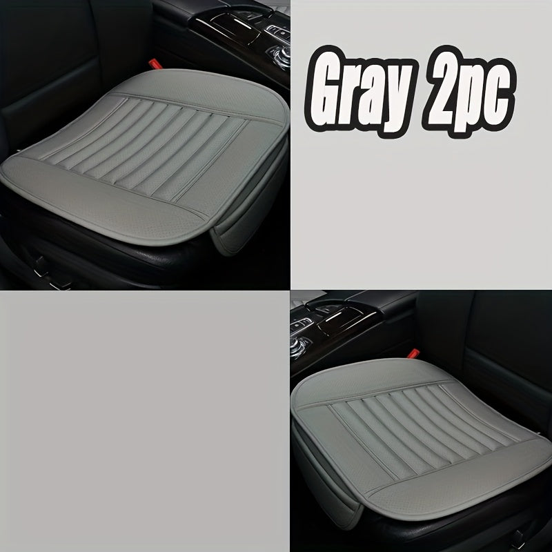 Backless Car Seat Cushion Two-Piece Front Pad Set with 52 x 50cm Size in Black, Beige or Gray