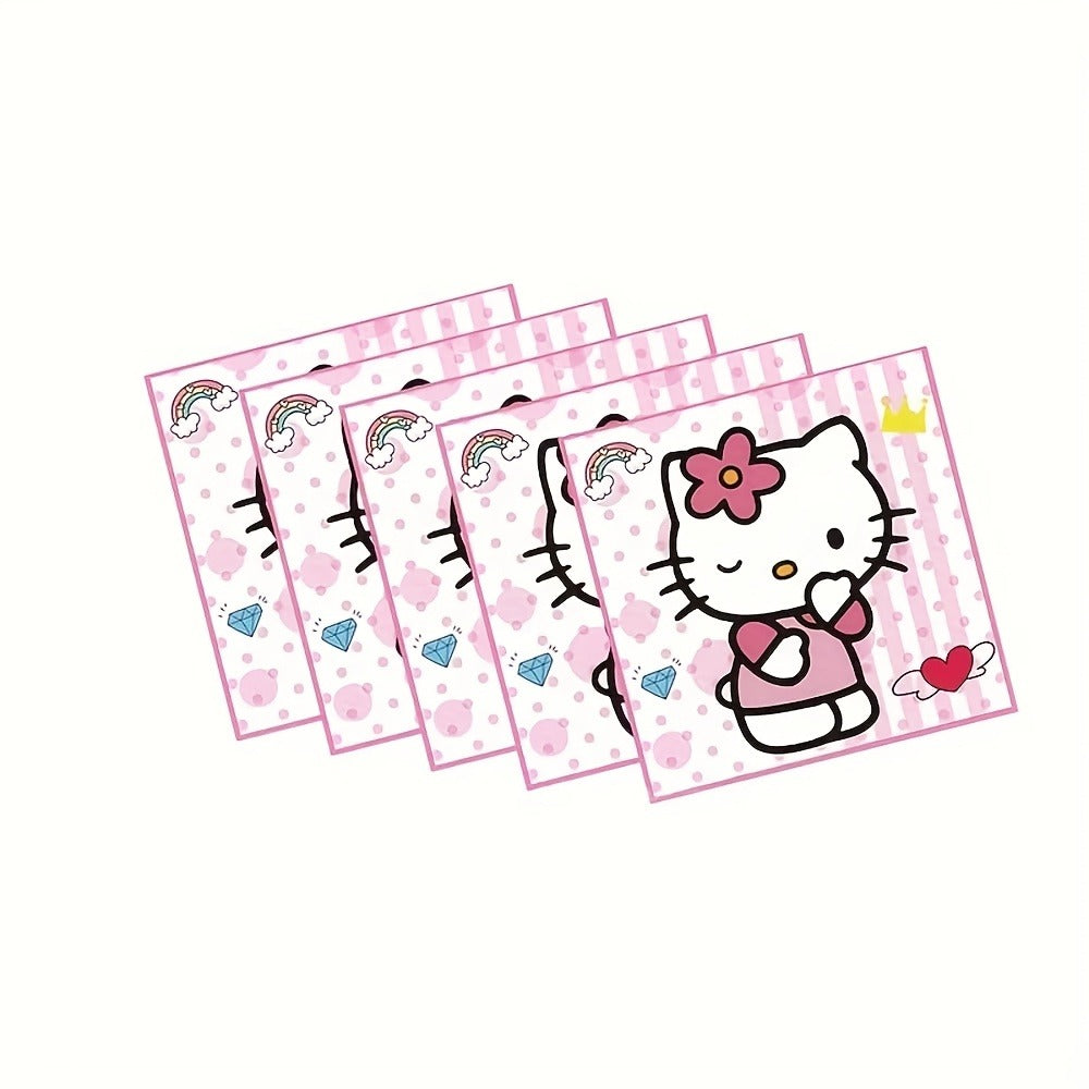 Party Supplies Hello Kitty 41-Piece Pink Table Set with 20 Plates, 20 Napkins and One Tablecloth