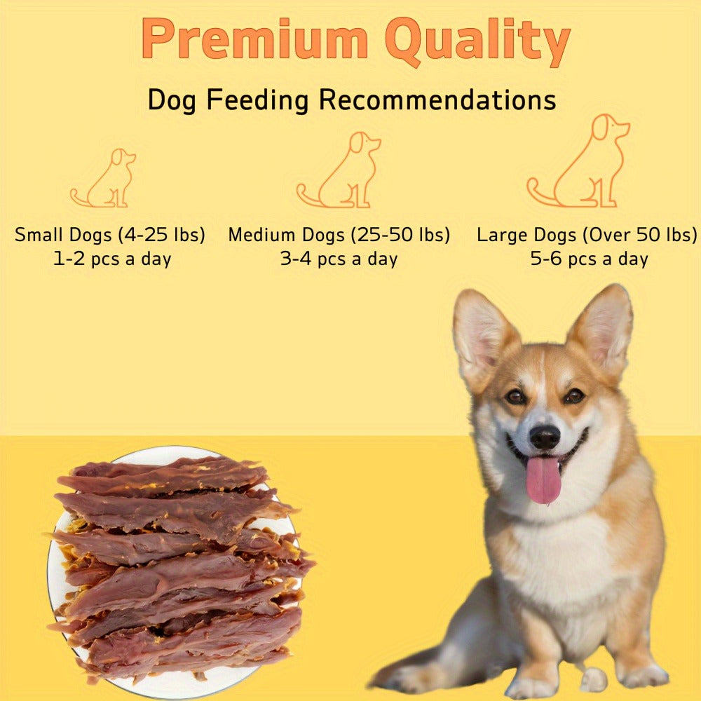 Dog Jerky Treats 400g Mixed Flavor Pack – Chicken & Duck Jerky, High Protein Low Fat, Long Lasting Chews, Digestible Training Reward Snacks