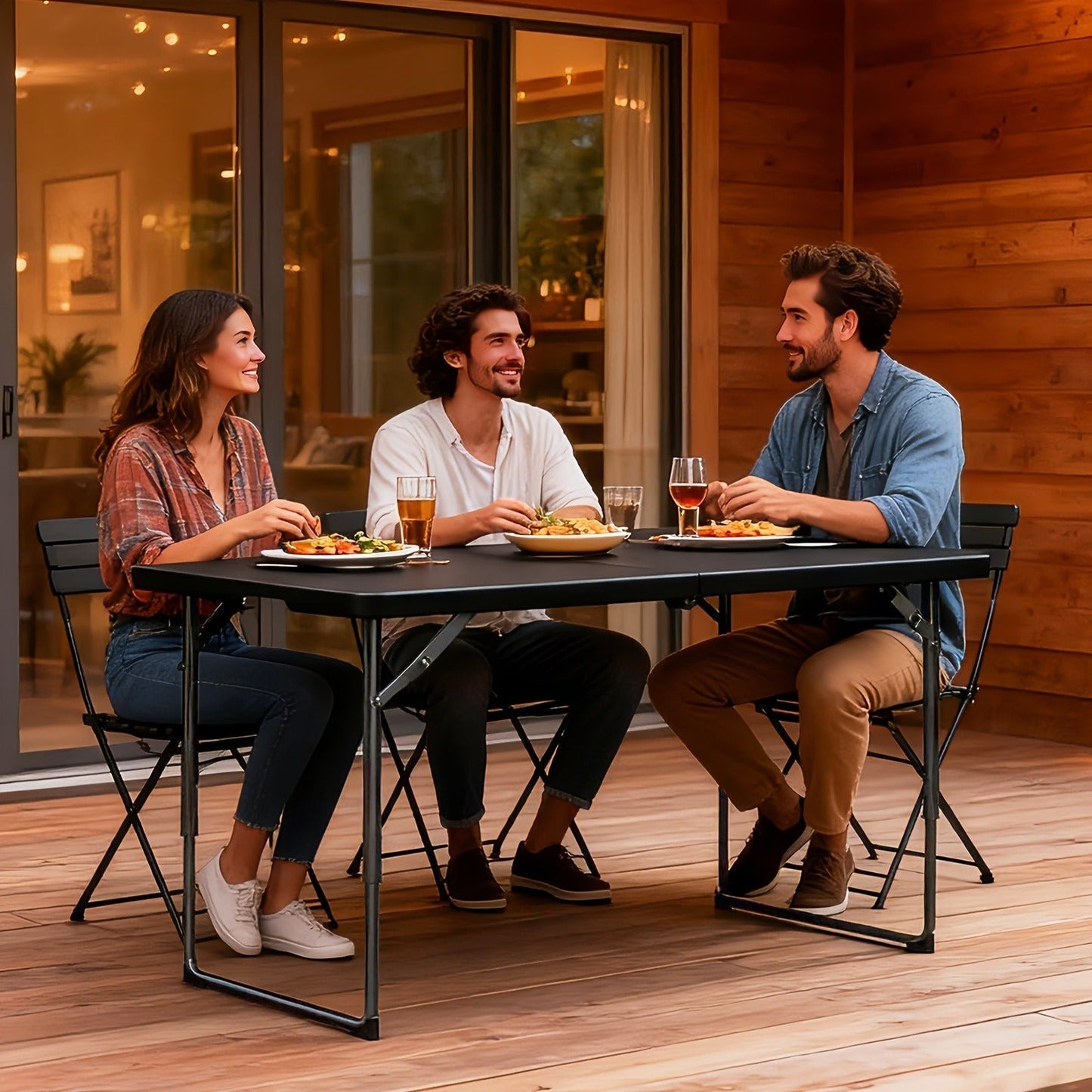 Foldable Outdoor Dining and Utility Table 4ft 6ft Multi-Purpose Folding Desk for Camping Backyard Weddings Living Room Card Games Study Home
