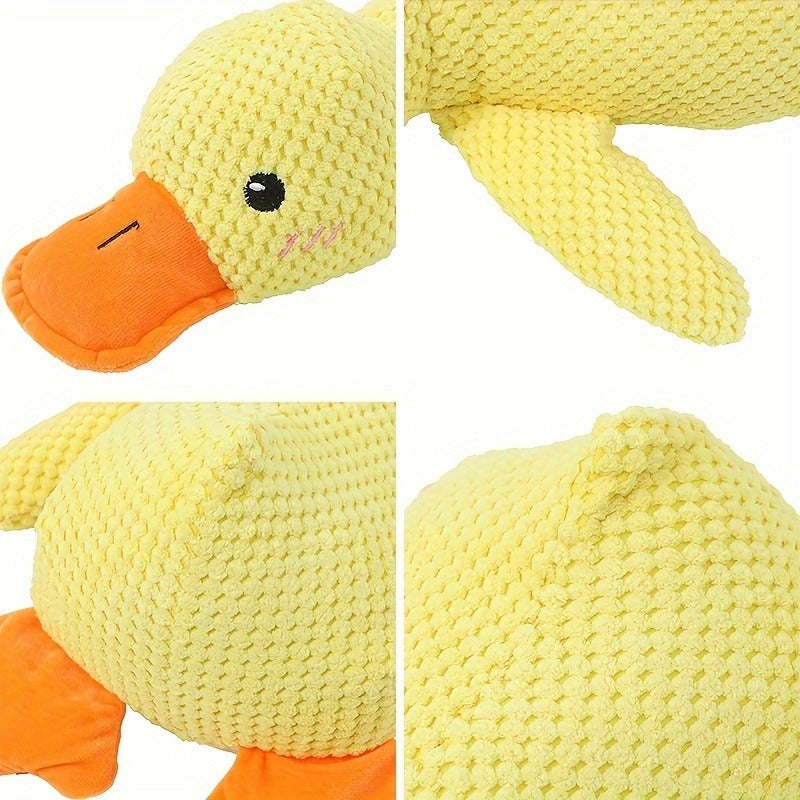 Large Plush Duck Dog Toy with Squeaker – Bite-Resistant Soft Chew Toy for Puppies & Large Breed Dogs, Durable Teething Toy for Golden
