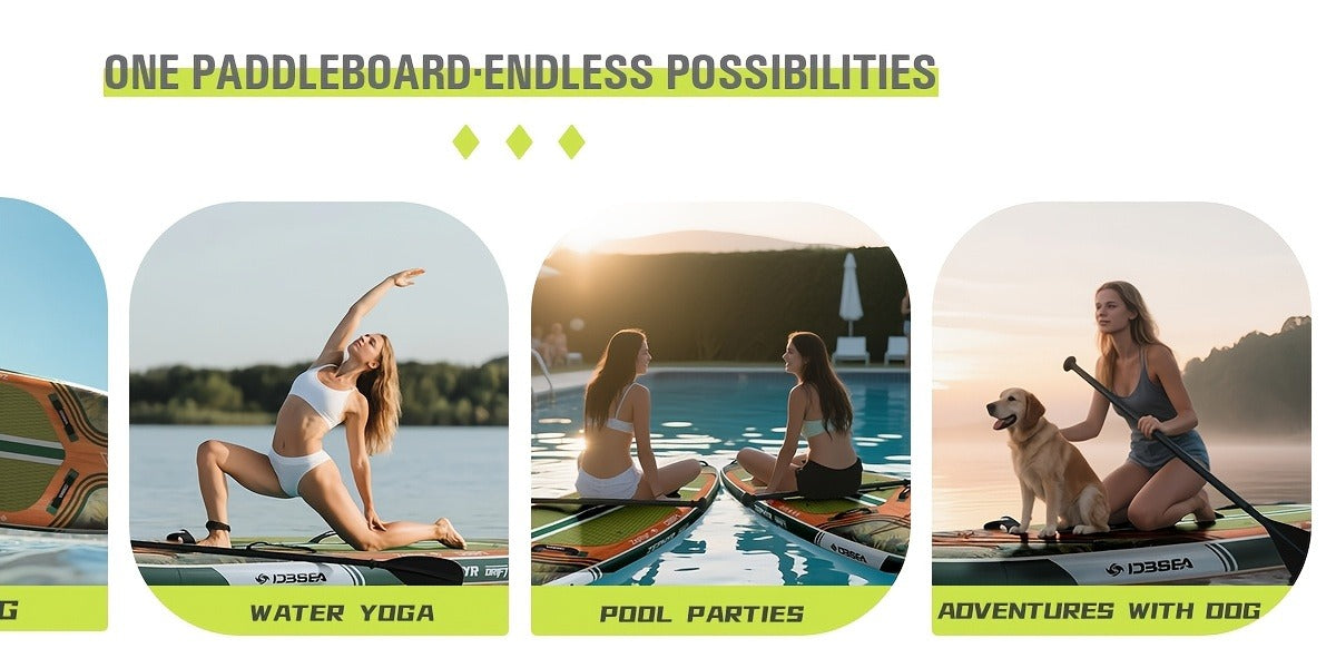 Premium SUP Board 11ft x 35'' Extra Wide Inflatable Paddle Board for Youth Adults with Backpack Waterproof Phone Pouch Paddle Leash Hand