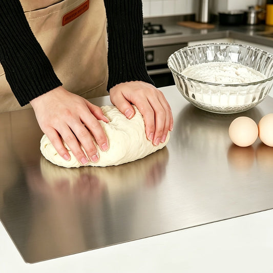 Stainless-Steel-Labeled Cutting Board and Pastry Mat with Smooth Faces and Three Rectangular Size Options