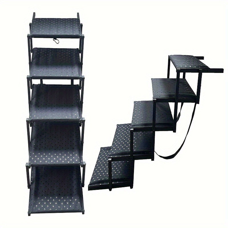 Dog Ramp for Cars Portable Folding Pet Stairs for SUV Trucks & Large Dogs – Non-Slip Surface Reinforced Steps Supports Up to 200 lb