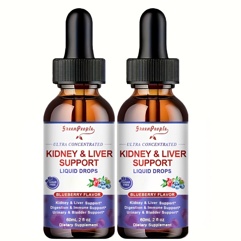 Milk Thistle Liver & Kidney Support Liquid Supplement 27-in-1 Vegan Herbal Formula, Alcohol-Free Fast-Absorbing Detox