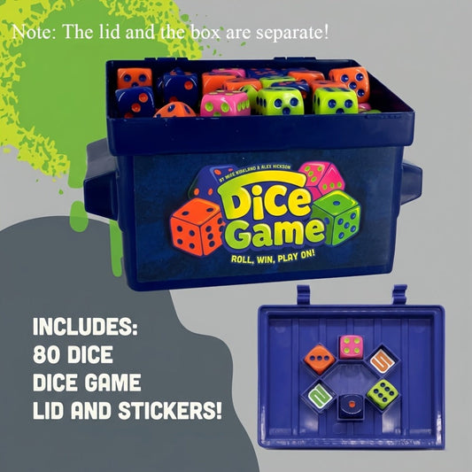 Fast-Paced Dice Rolling Board Game with 80 Dice – Addictive 2-4 Player Party Game for Adults & Groups, Portable Travel Game Night Set