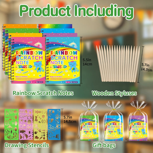 Scratch Art Notebooks 48 Pack Rainbow Scratch Paper Party Favors for Kids Birthday Gifts for Parties, Celebrations and Guest Favors