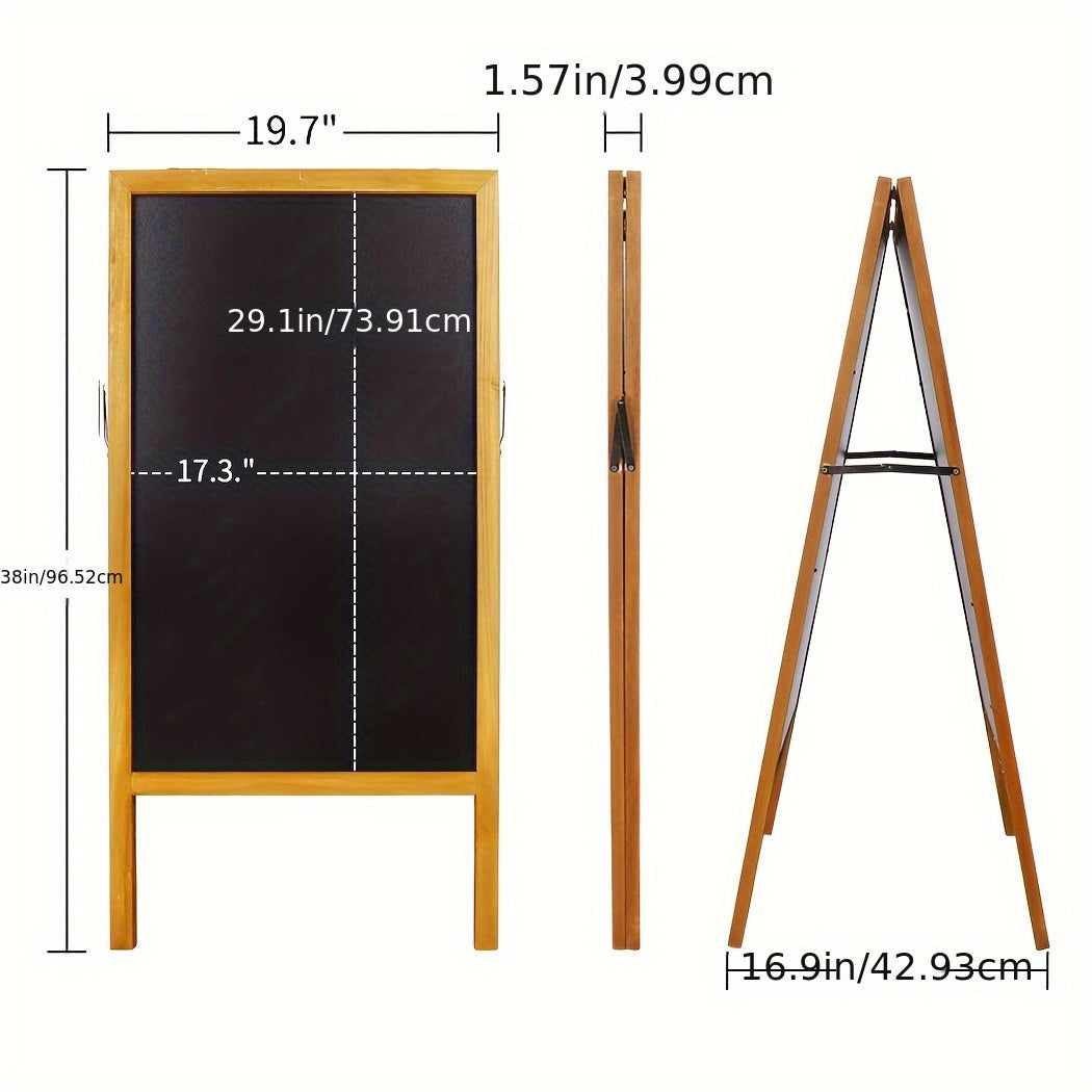 A-Frame Chalkboard Sign Double Sided Magnetic Wooden Standing Blackboard Menu Display Board for Entryways, Bedrooms and Living Spaces